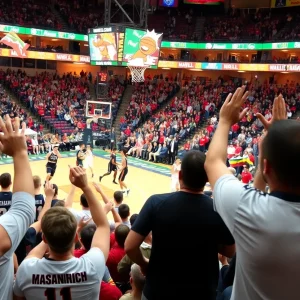 Michigan State Spartans celebrating their victory in the NCAA Tournament.