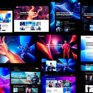 Collage of top advertising agency websites showcasing design and engagement