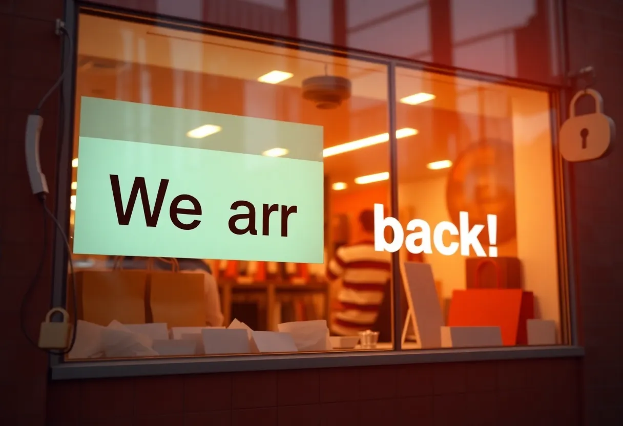 Marks & Spencer storefront with a recovery theme