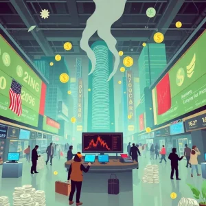 An artistic representation of Chime's IPO launch in the financial market.