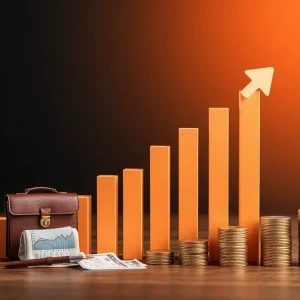 Visual representation of economic trends and interest rates