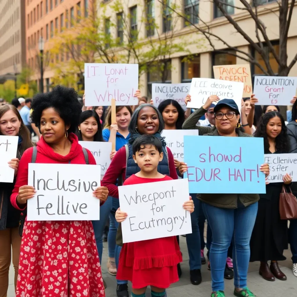 Community members gathered for inclusive education support