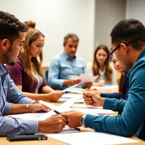 Members of a school board discussing important educational policies.
