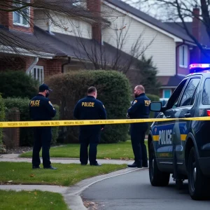 Emergency responders at a shooting scene in Eastpointe