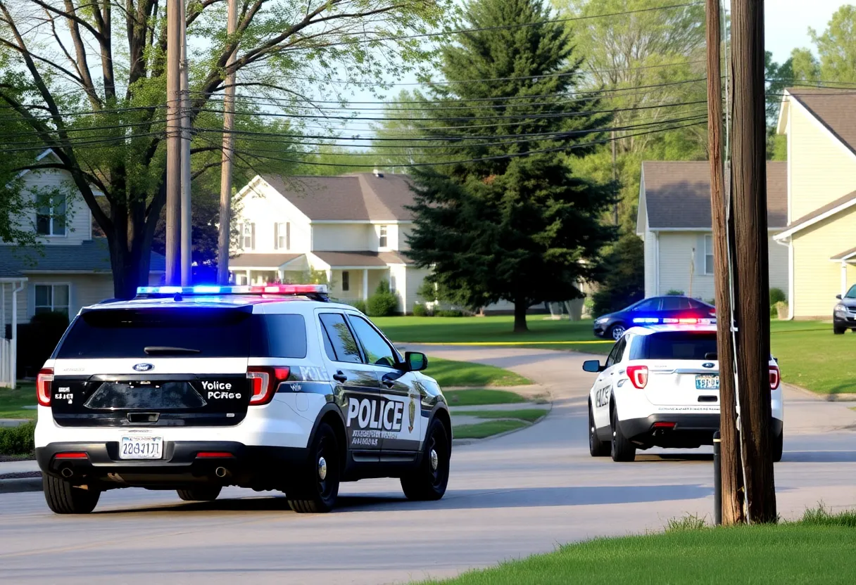 Law enforcement activity in a residential area of Mears, Michigan.