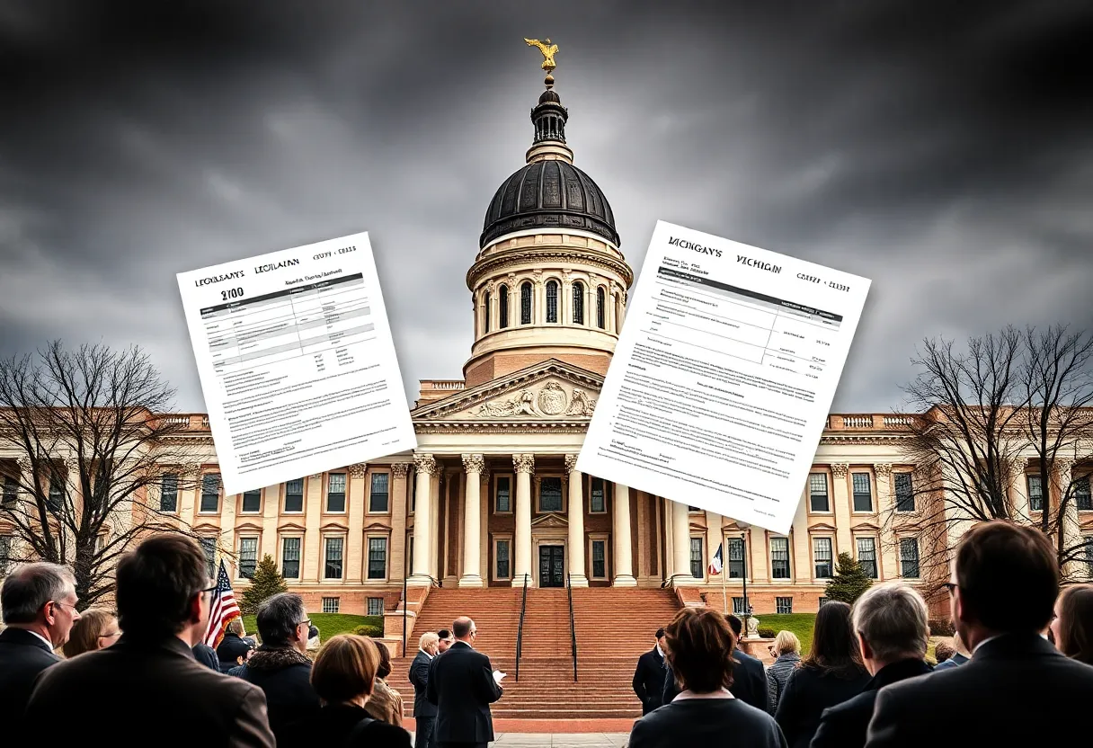 Michigan statehouse during budget discussion