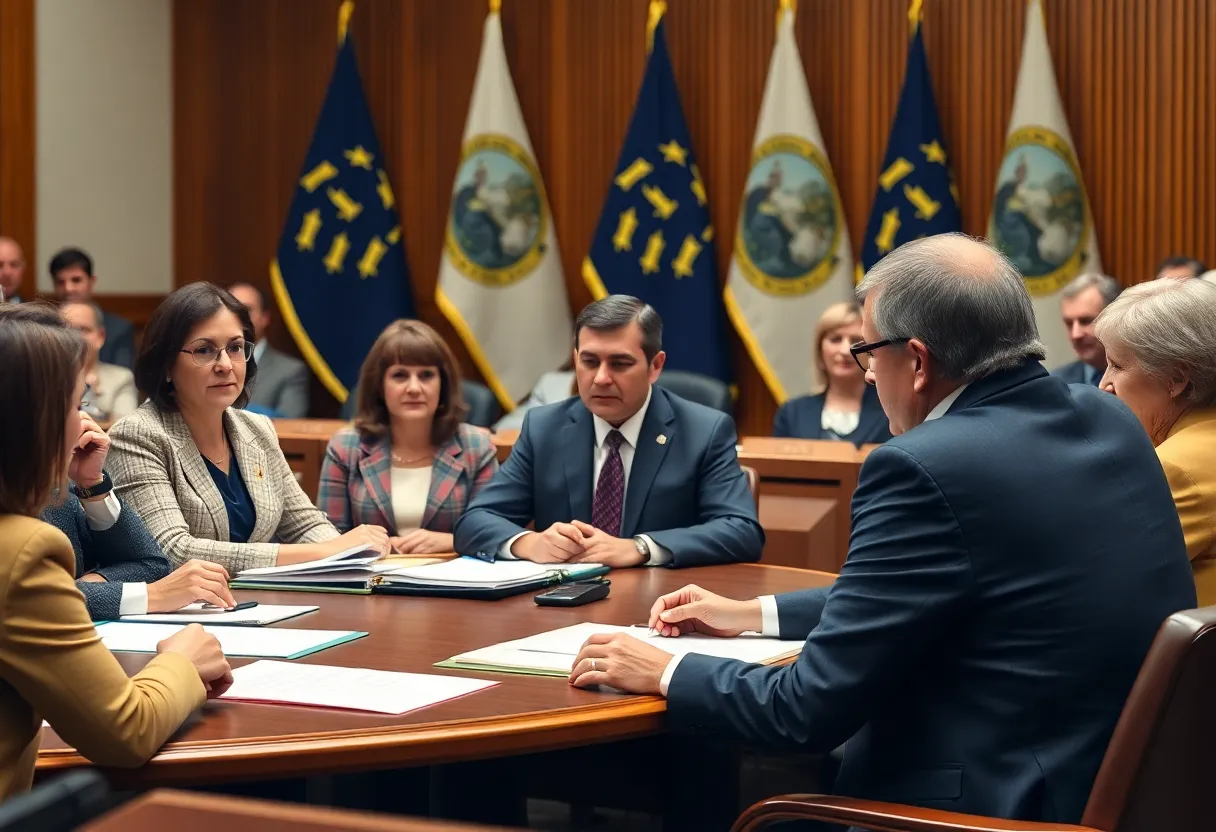 Legislators discussing the Michigan state budget