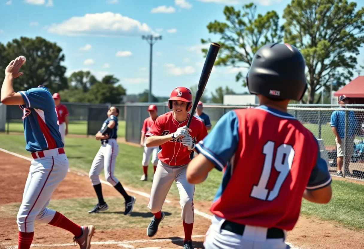 Plymouth Wildcats baseball team during a match