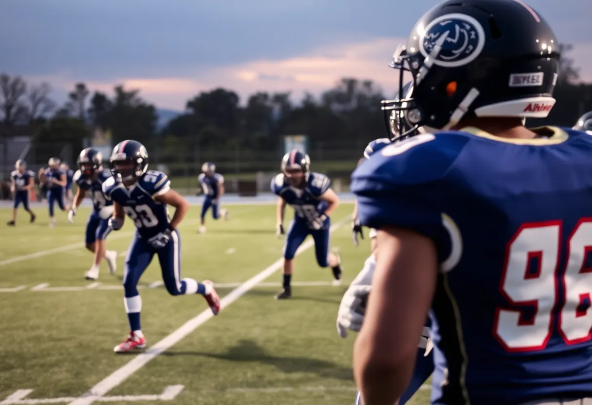 Plymouth Wildcats team playing football
