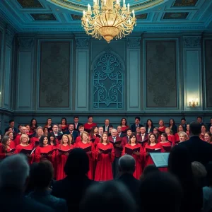 Sistine Chapel Choir performing in a grand ballroom