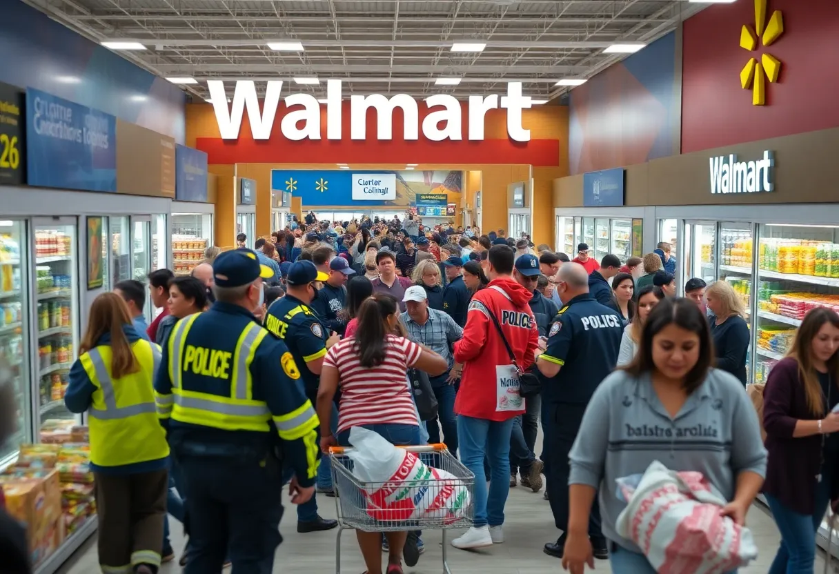Emergency responders at Walmart following stabbing incident