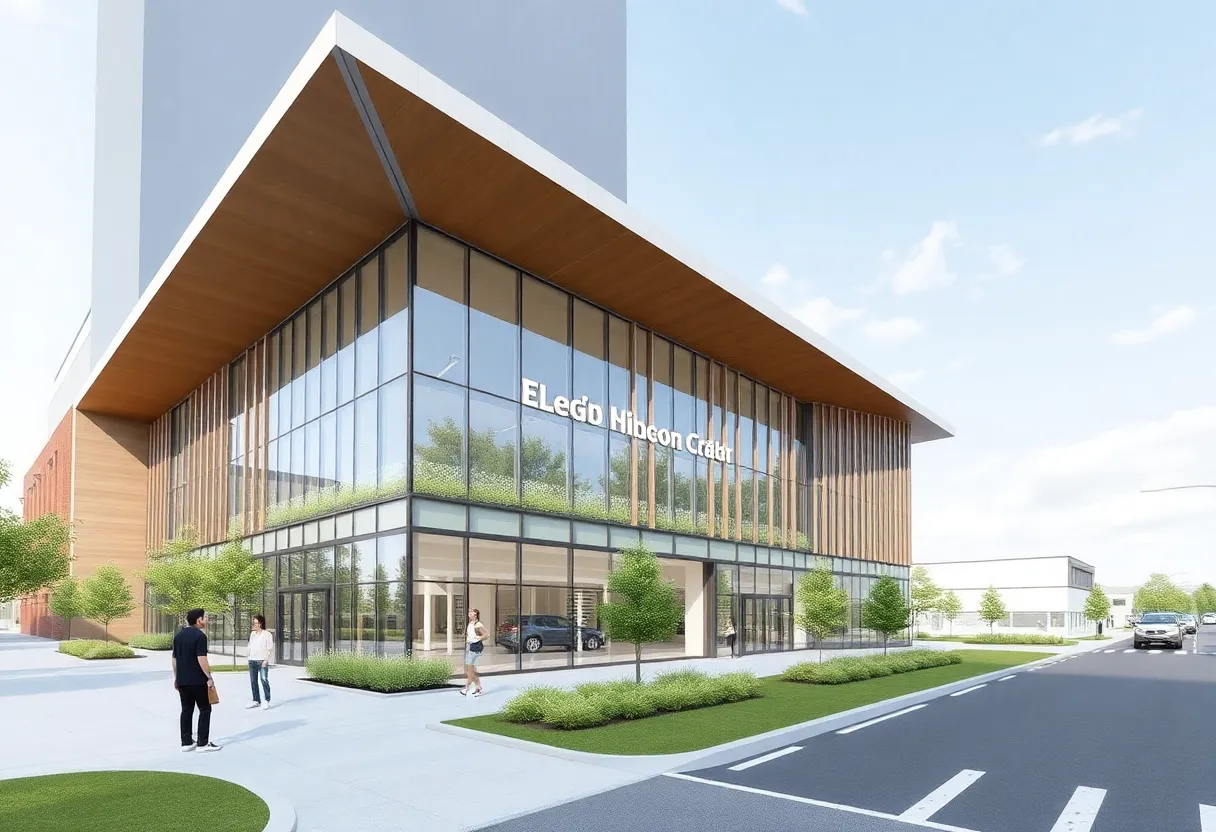 Architectural rendering of the renovated Ann Arbor election center