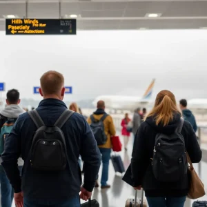 Passengers coping with flight disruptions at Auckland Airport during severe weather