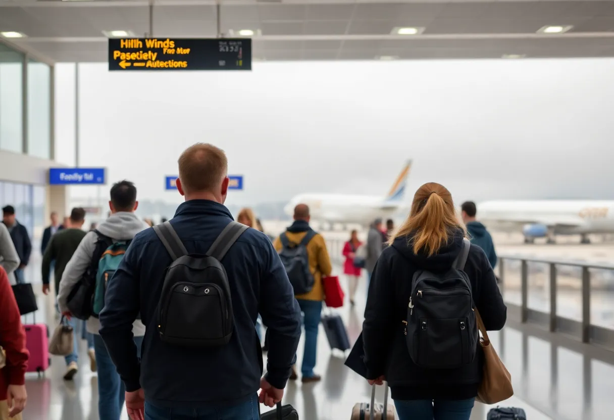 Passengers coping with flight disruptions at Auckland Airport during severe weather