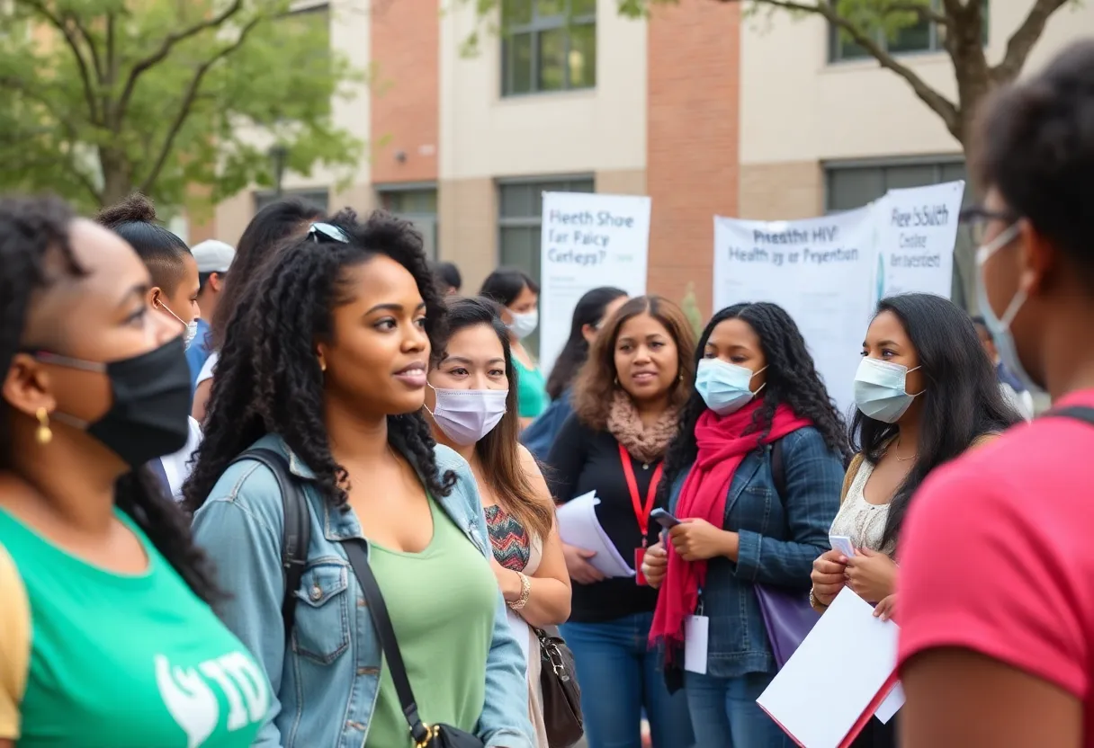 Community health fair promoting HIV awareness and testing.