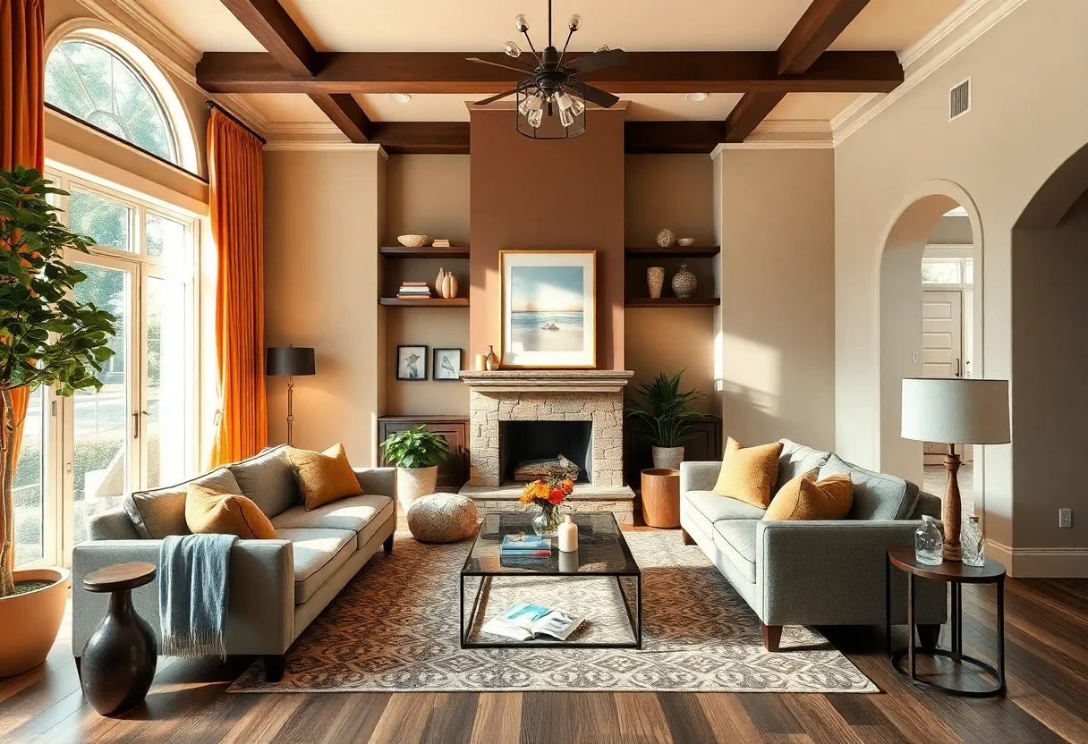 Living room with elegant home renovation designs