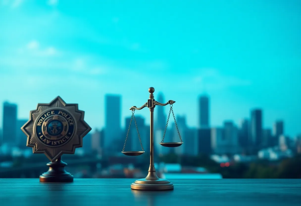 Symbolic representation of law enforcement integrity.