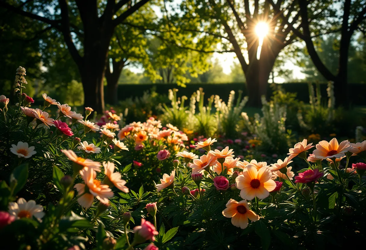 A serene garden representing remembrance.
