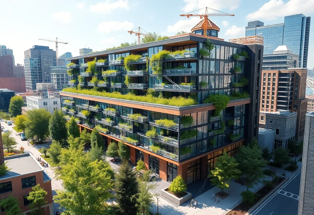 Construction of the new Kresge Foundation headquarters in Detroit