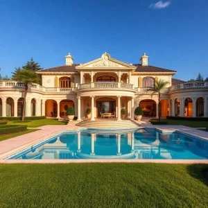 A stunning luxury mansion showcasing exquisite architecture and landscaping.