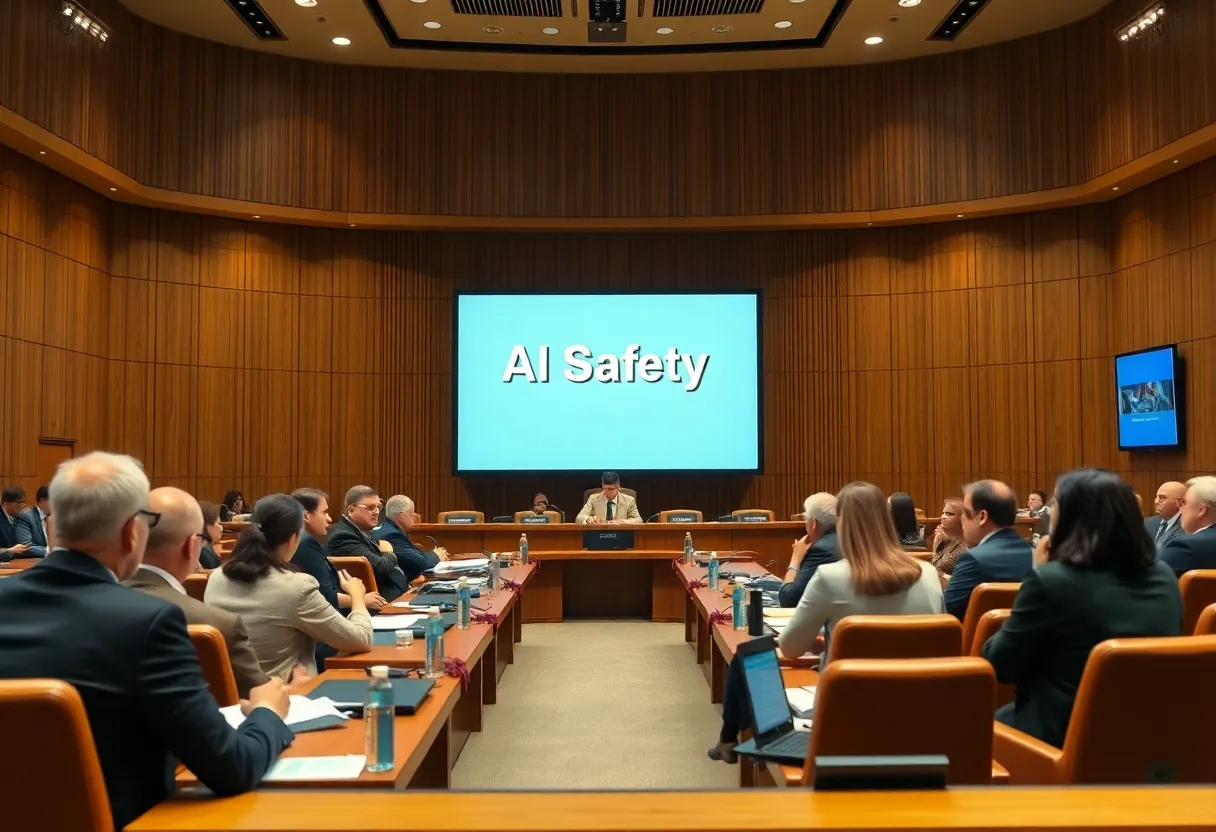 Legislative committee discussing AI safety measures