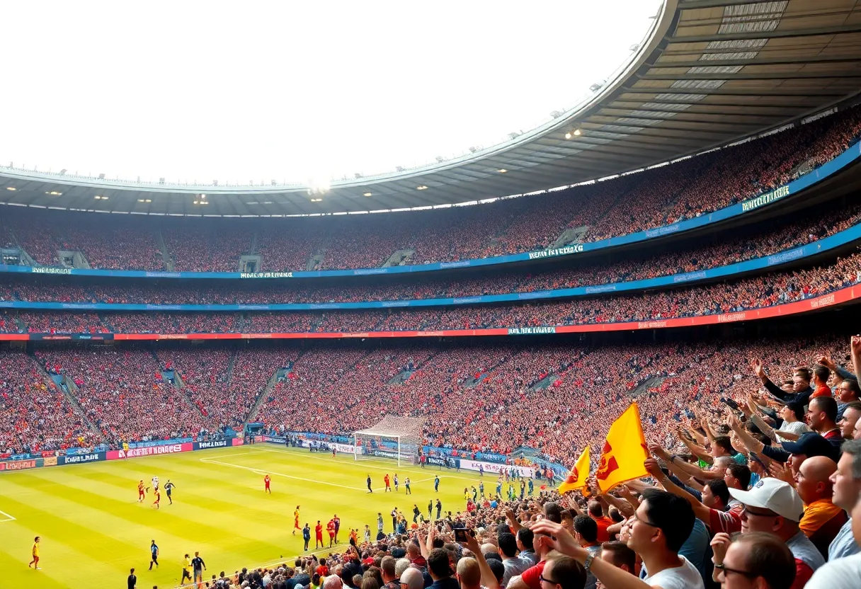 Middlesbrough fans celebrating in the stadium during a Championship match
