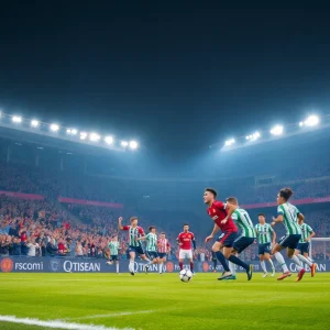 Middlesbrough and Preston North End players in action during a football match.