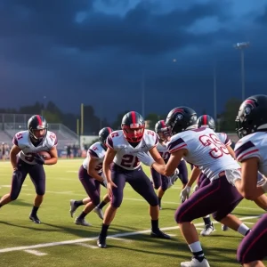 Northville High School football team during an intense game