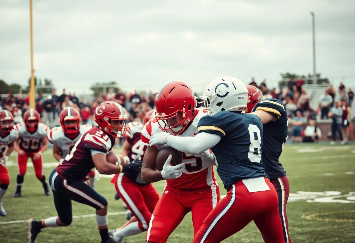 Football game between Northville Mustangs and Plymouth Wildcats