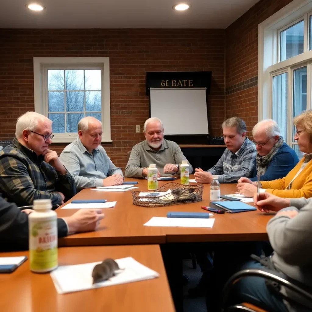 Community members discussing rat infestation solutions in Plymouth