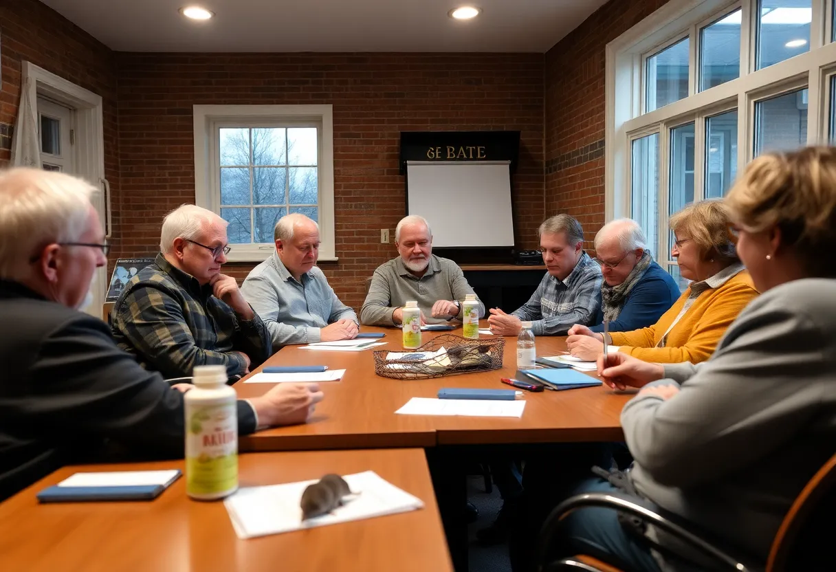 Community members discussing rat infestation solutions in Plymouth