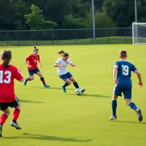 Plymouth Wildcats competing in a high school soccer match
