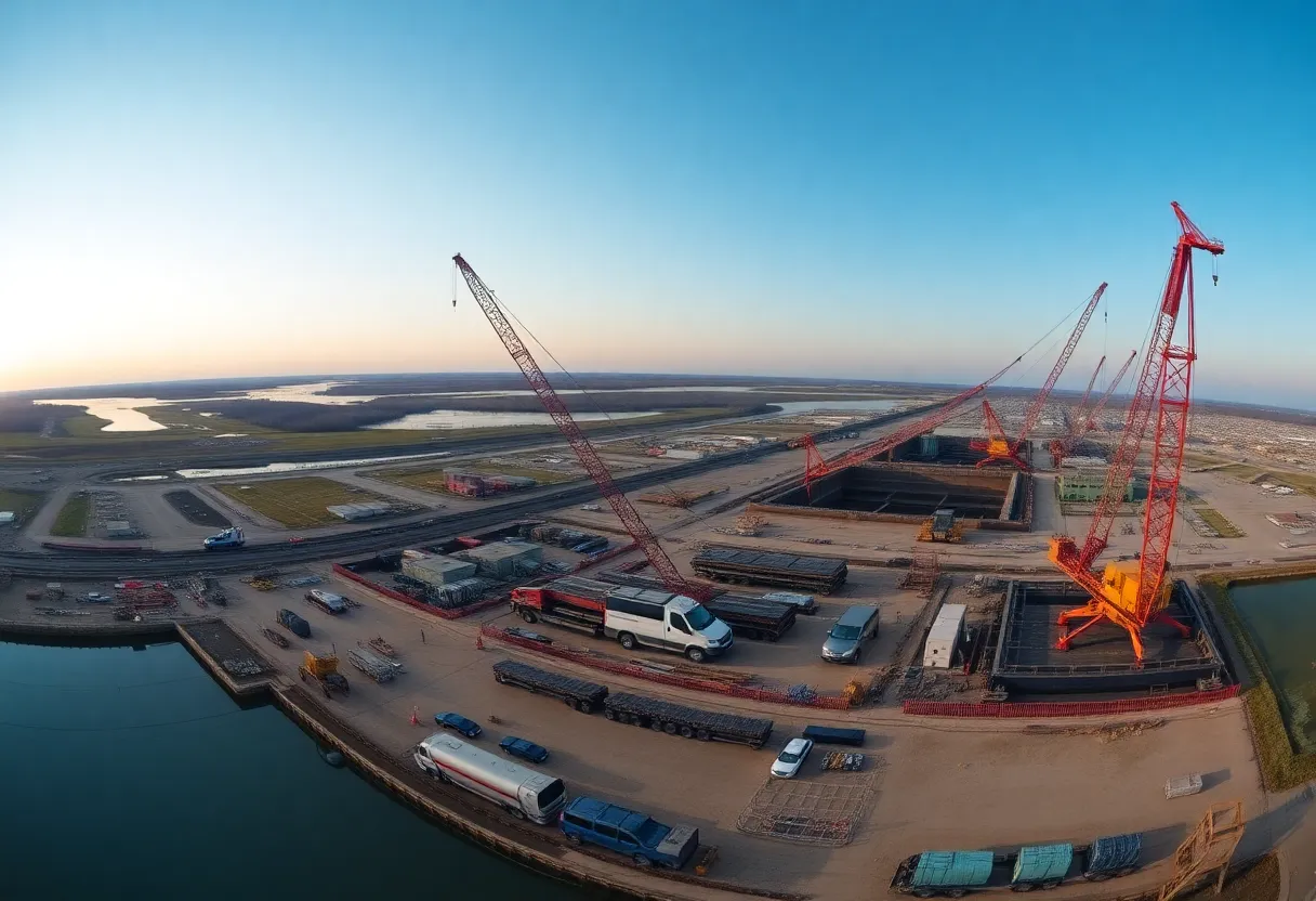 Construction site for the new shipping lock in Sault Ste. Marie