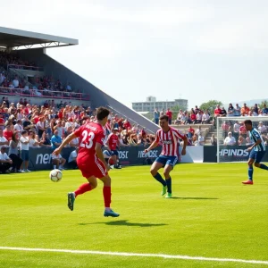 Soccer players from Jackson Christian and Plymouth Christian in a match