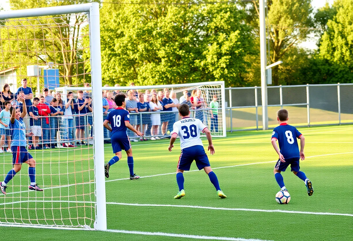 High school soccer match between Lutheran Warriors and Oakland Christian Lancers