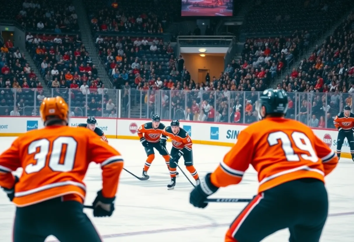 Ice hockey match between Stevenson High School and Plymouth Wildcats