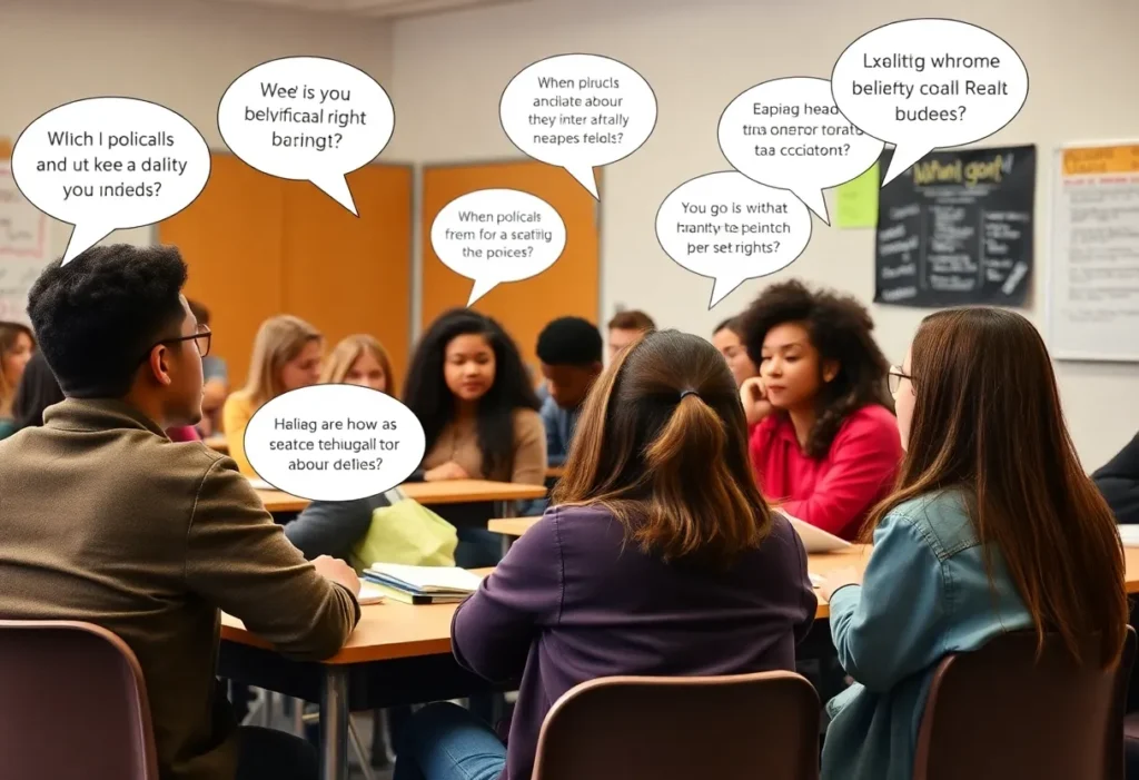 Students engaged in a discussion about civil rights