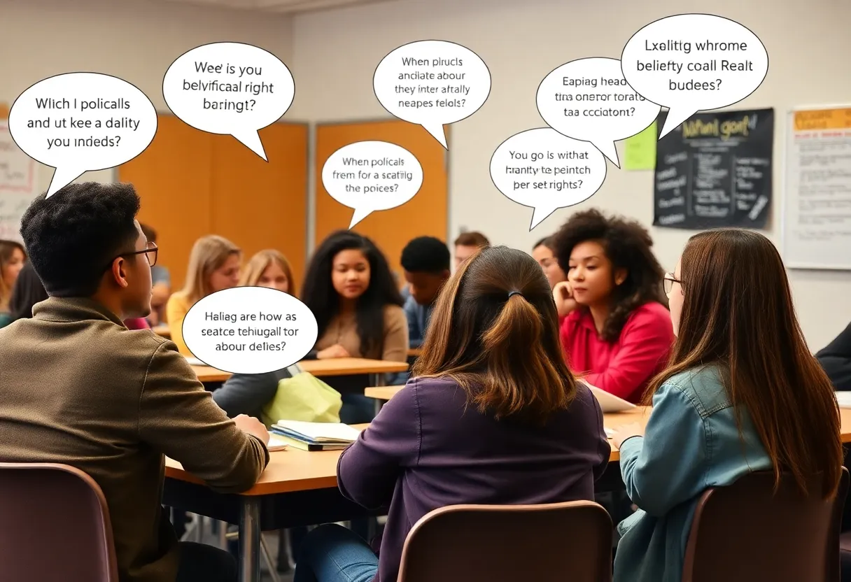 Students engaged in a discussion about civil rights