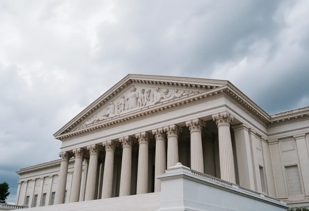 Supreme Court building representing legal and political processes.