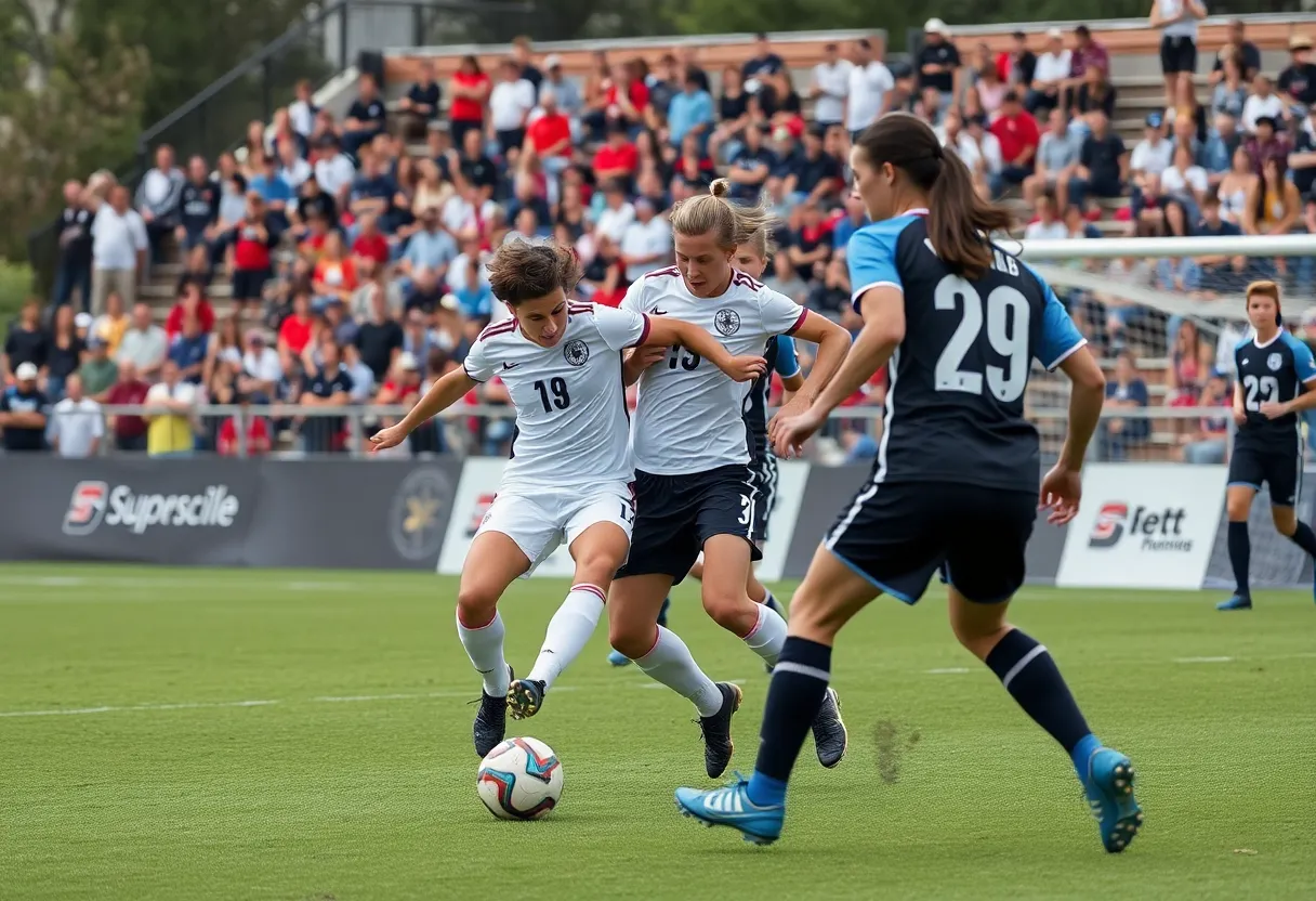 University of Michigan men's soccer team competing in a match