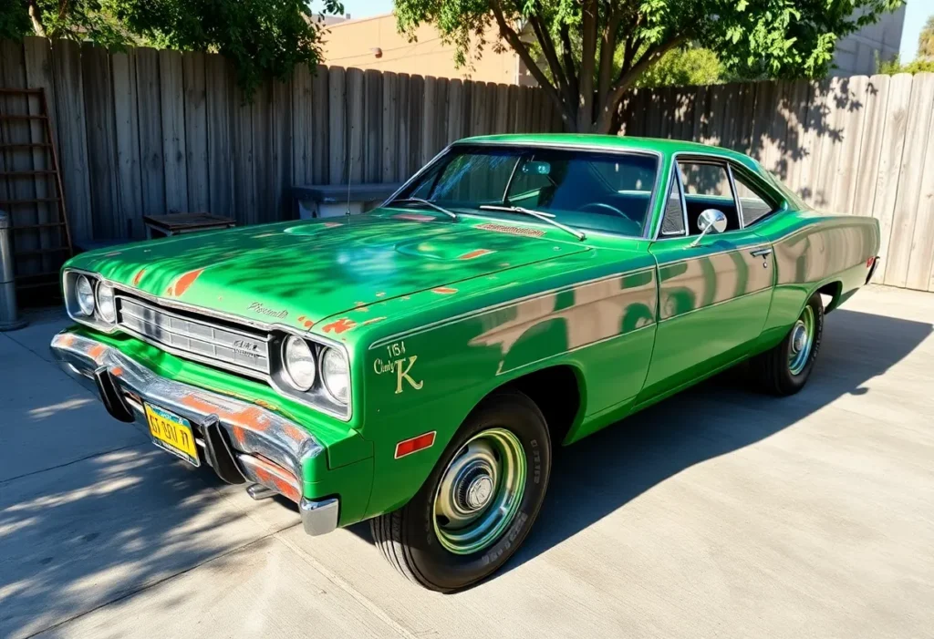 1970 Plymouth GTX in vibrant Limelight color