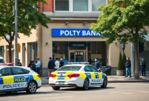 Police presence outside Lake Michigan Credit Union after a bank robbery