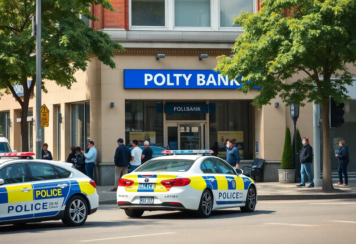 Police presence outside Lake Michigan Credit Union after a bank robbery