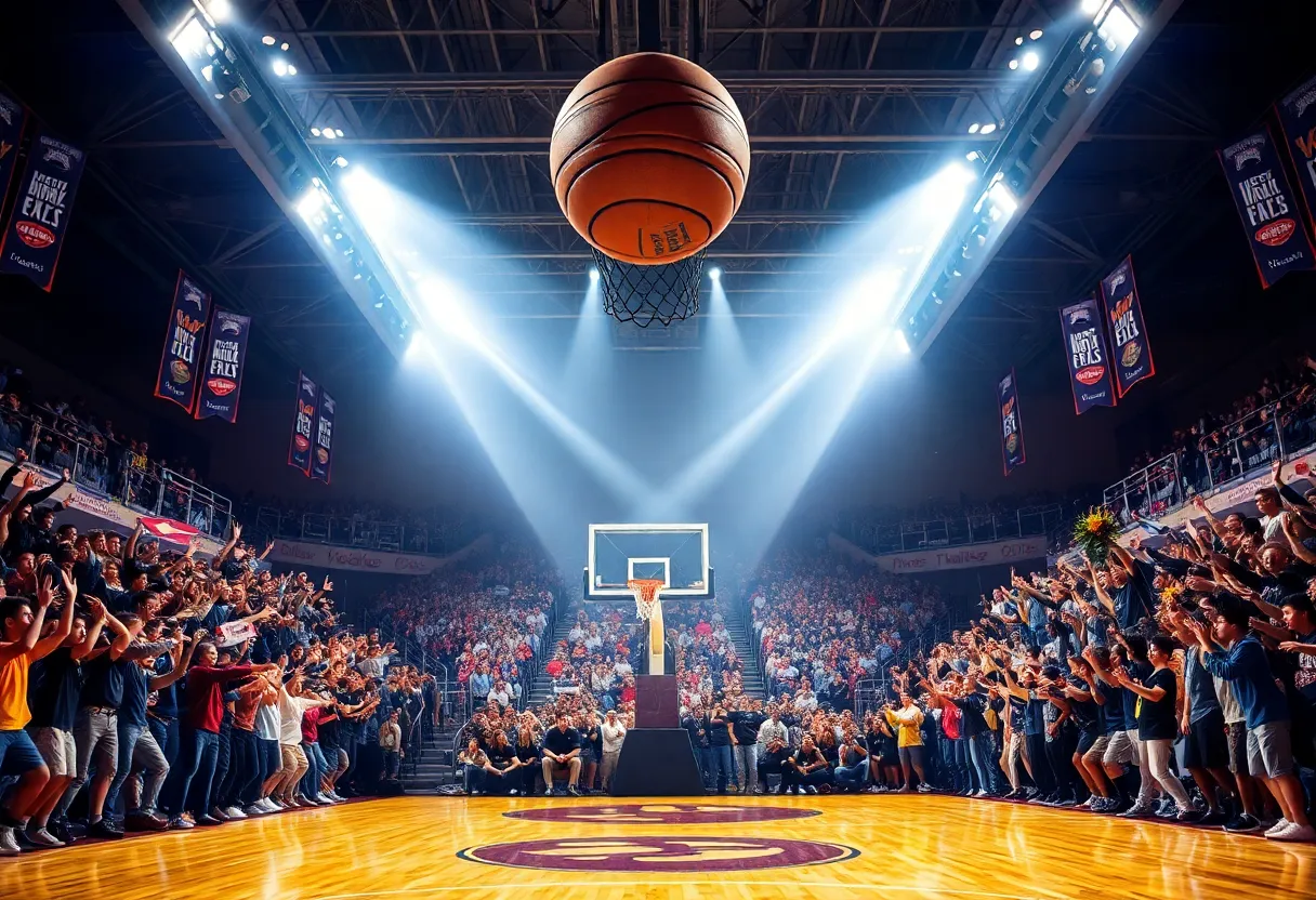Basketball court representing recruitment excitement