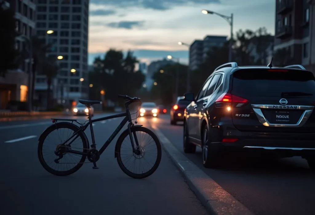 Urban road where a tragic bicycle collision occurred
