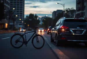 Urban road where a tragic bicycle collision occurred