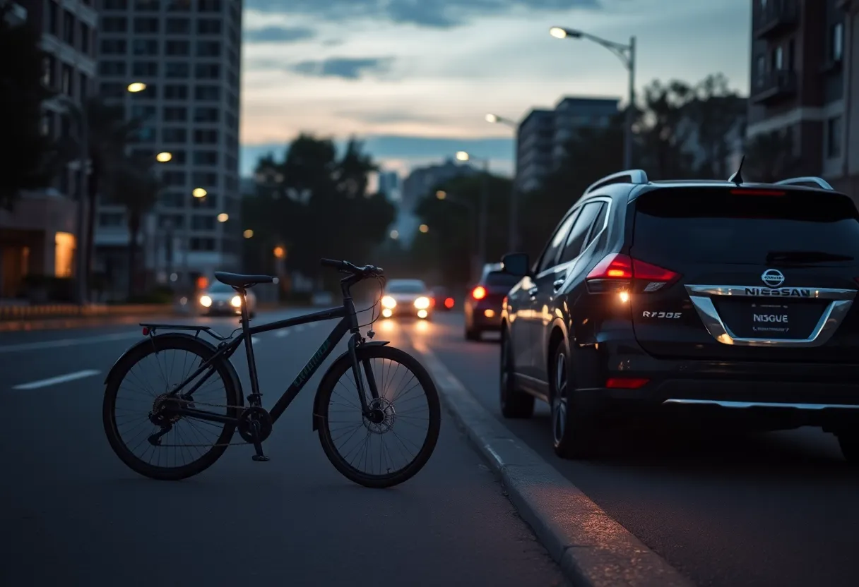 Urban road where a tragic bicycle collision occurred