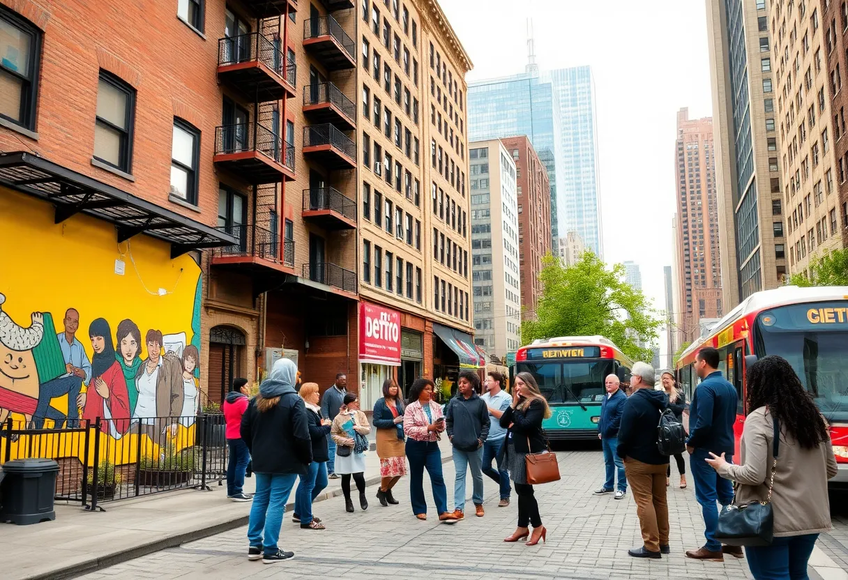 A vibrant urban landscape illustrating Detroit's economic development efforts.