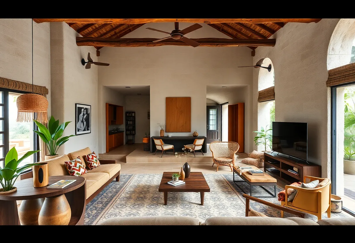 A stylish living room reflecting global hotel design inspirations