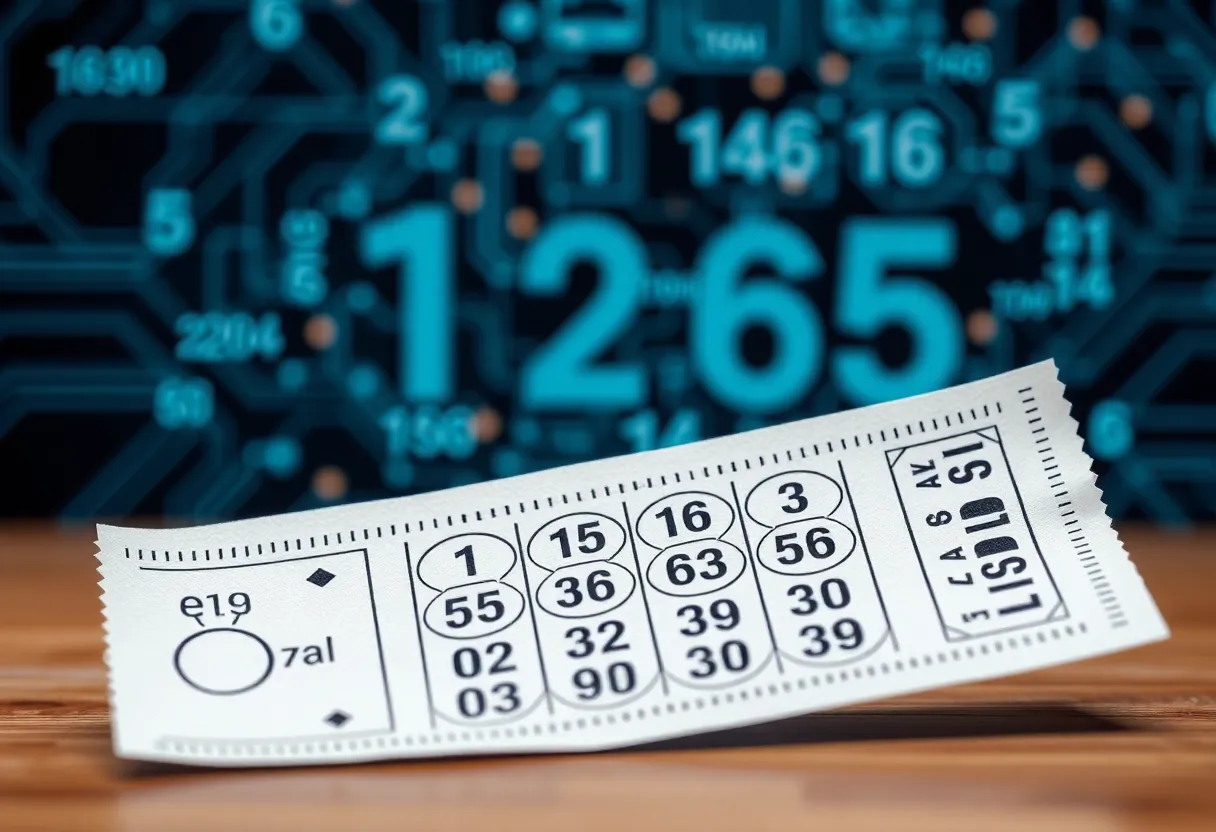 Lottery ticket with AI-generated numbers